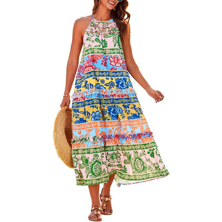 GRACE™ - Women's Hollowed-Out Waist Spaghetti Strap A-Line Dress