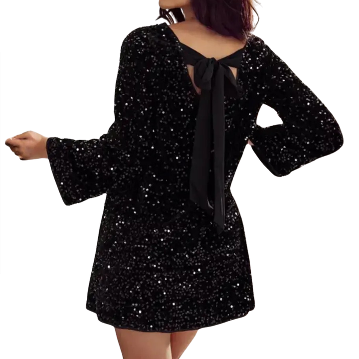 VENETIA™ – Sparkle Sequin Long Sleeve Dress