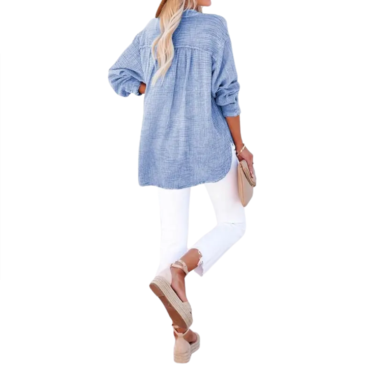 CLEO™ – Relaxed Button-Up Oversized Blouse