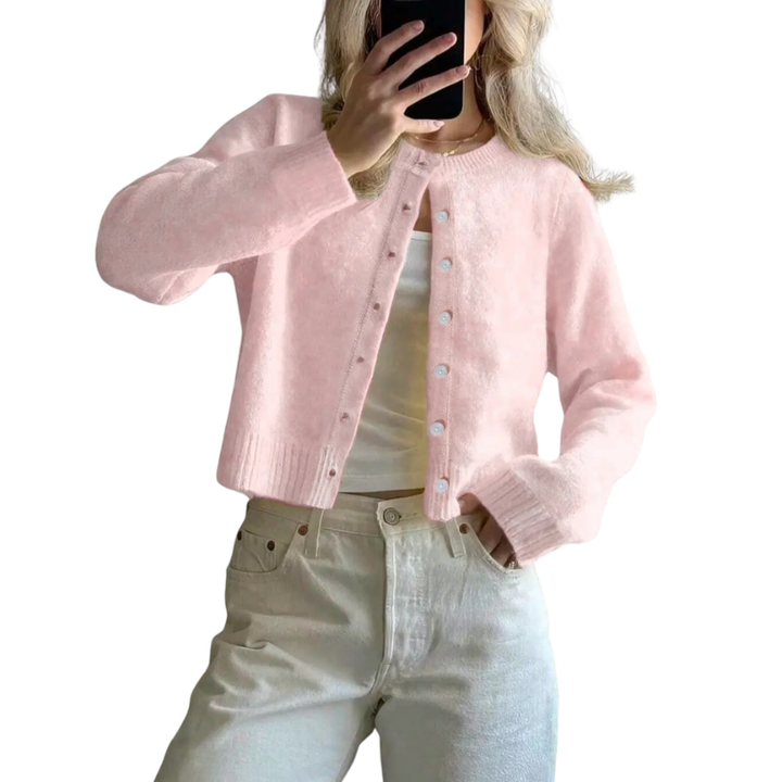 LEXA™ – Cosy Round Neck Buckle Cardigan