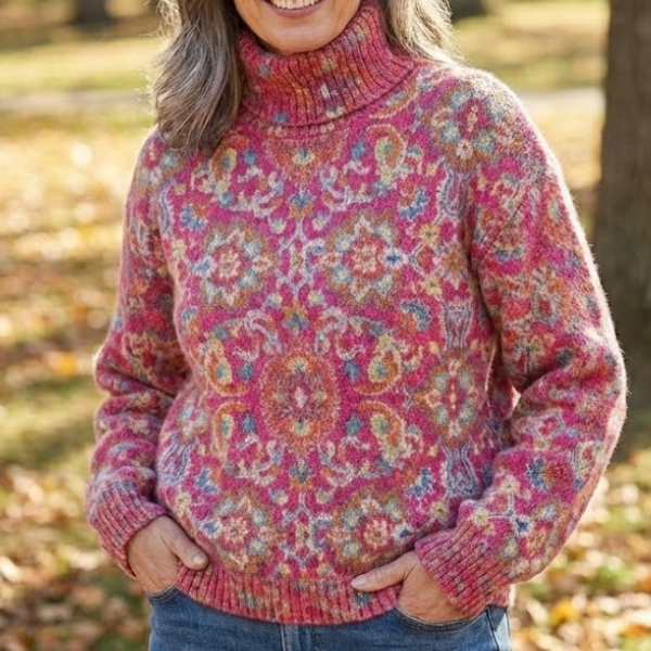 Lorena – Artistic High Neck Jumper
