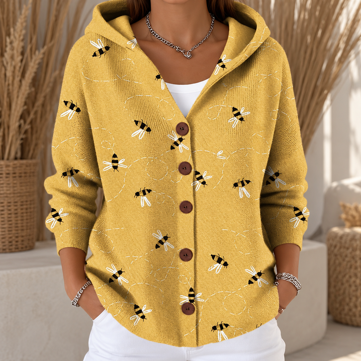 Evelyn | Printed Hooded Cardigan