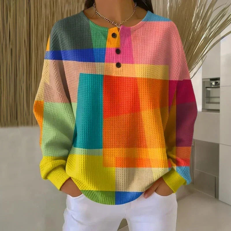 Margaret | Colour-Block Waffle Knit Sweater