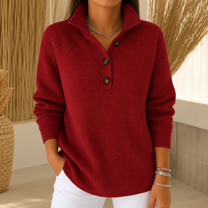 Eleanor | V-Neck Polo Collar Sweater