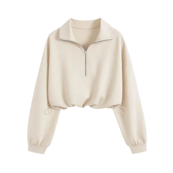 TEAGAN™ – Sporty Half-Zip Cropped Sweatshirt