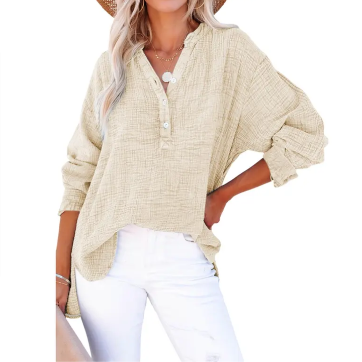 CLEO™ – Relaxed Button-Up Oversized Blouse