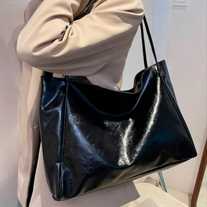 Gillian™ | Shiny Vegan Leather Handbag