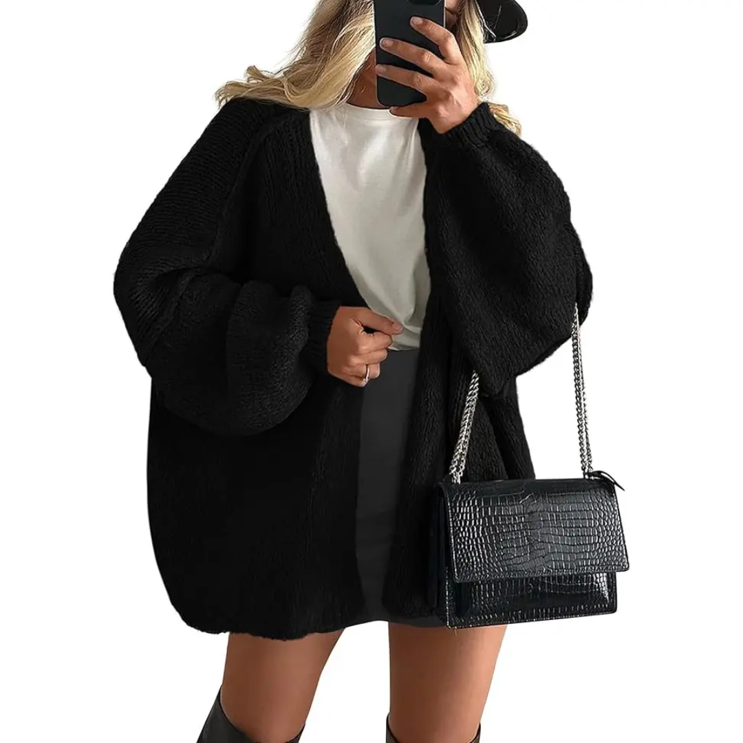 WINONA™ – Cozy Oversized Lantern Sleeve Cardigan