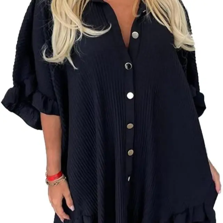 WREN™ – Ruffle Button Shirt Dress