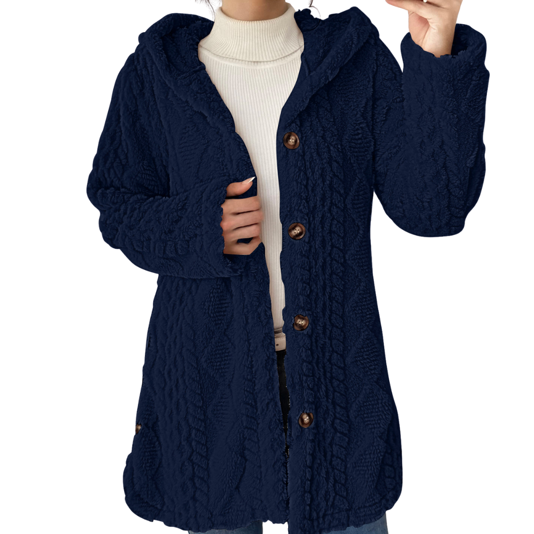 CLOVER™ – Cozy Jacquard Fuzzy Hooded Cardigan