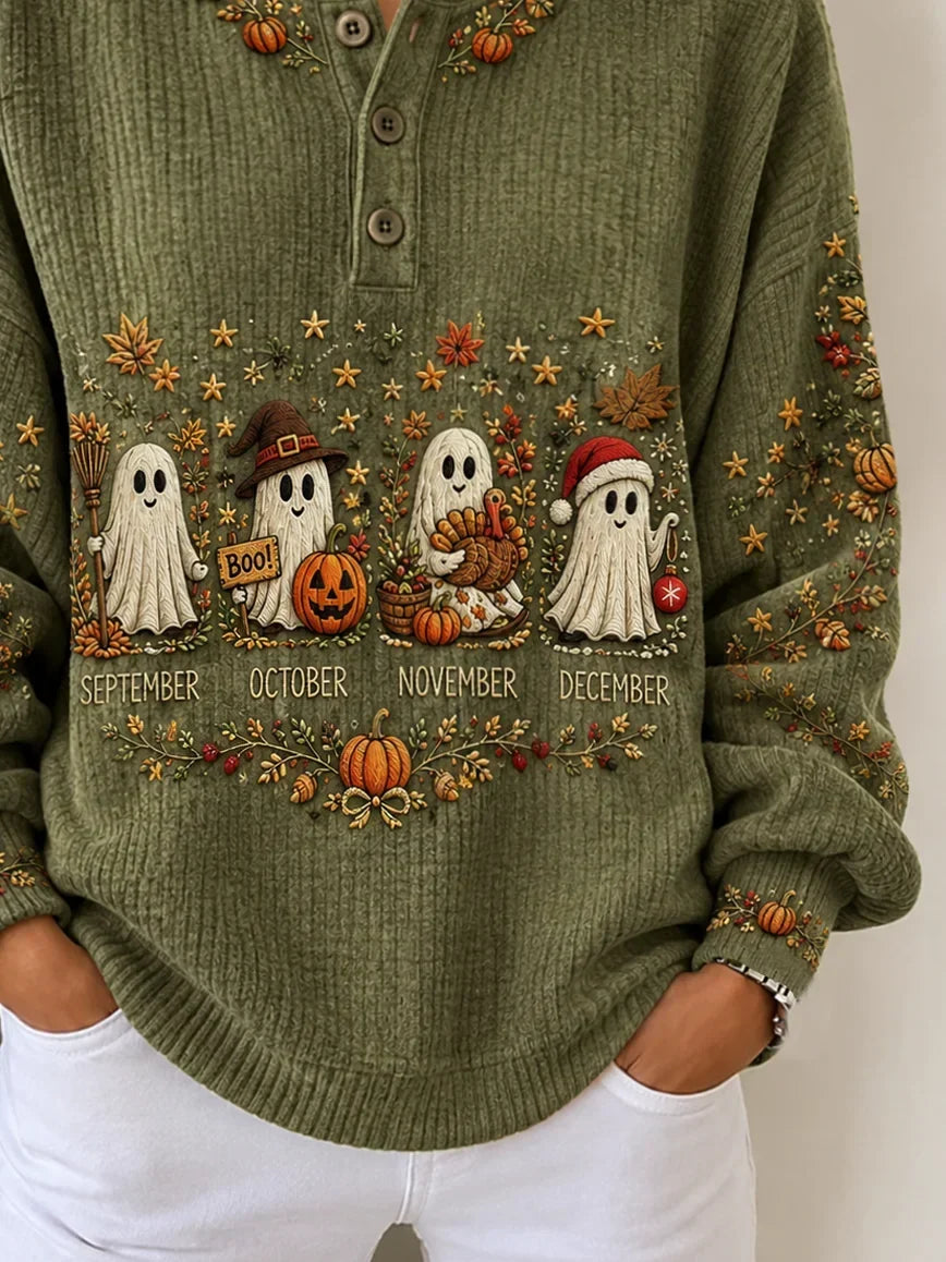 Lorraine | Halloween-Inspired Round Neck Long Sleeve Sweatshirt