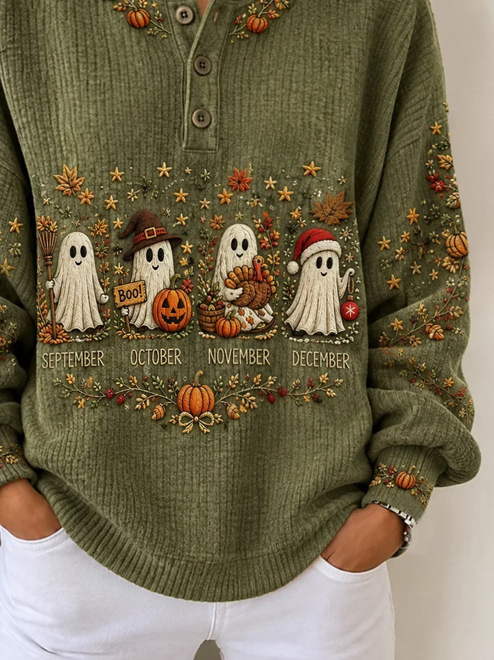 Lorraine | Halloween-Inspired Round Neck Long Sleeve Sweatshirt