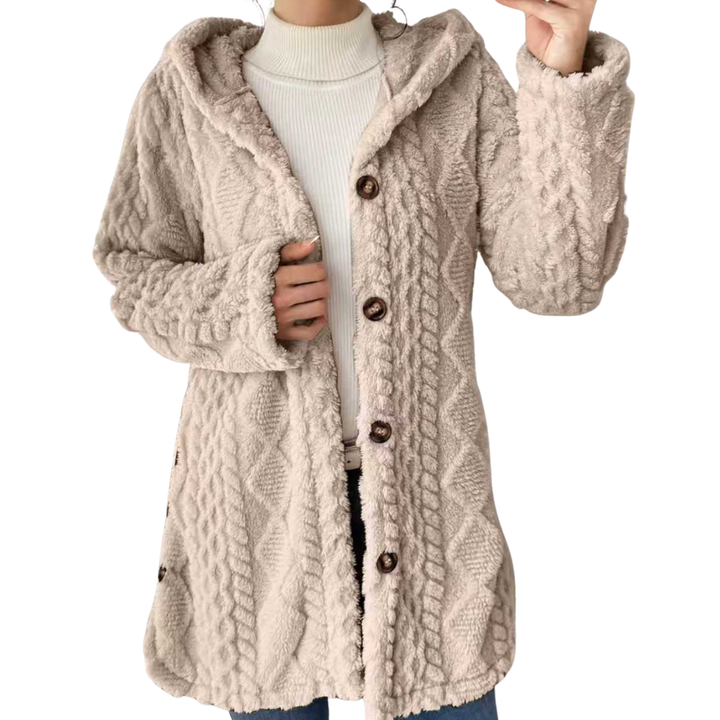 CLOVER™ – Cozy Jacquard Fuzzy Hooded Cardigan