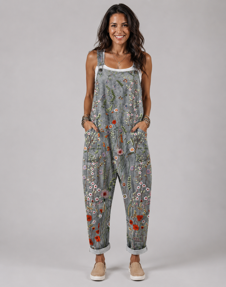 Elena - Jumpsuit with floral embroidery