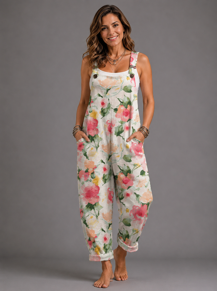 Eimear - Romantic jumpsuit with watercolor print