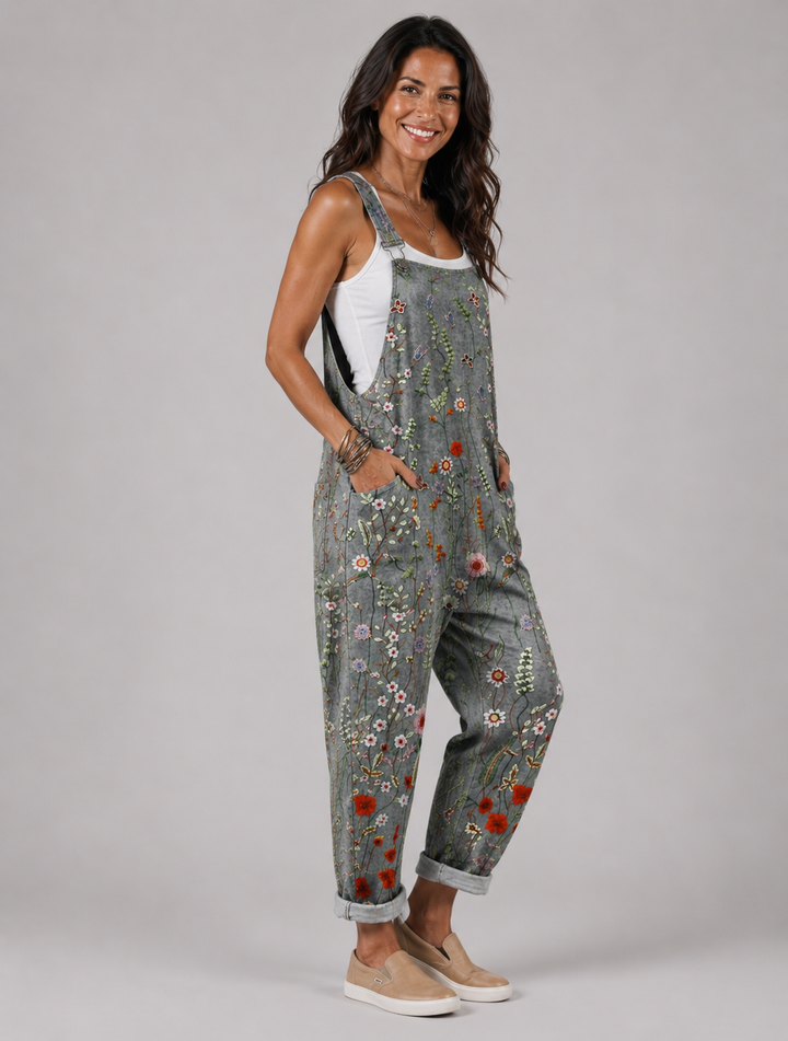 Elena - Jumpsuit with floral embroidery