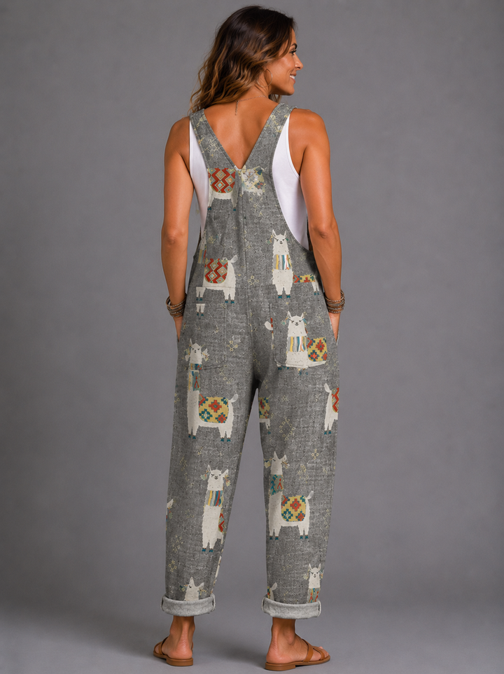 Keira - Boho Alpaca Print Jumpsuit