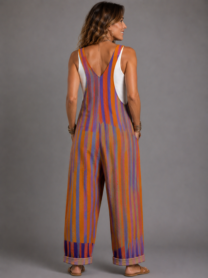 Aisling - Casual striped retro jumpsuit