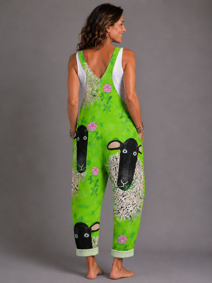Shannon - Printed romper with playful sheep