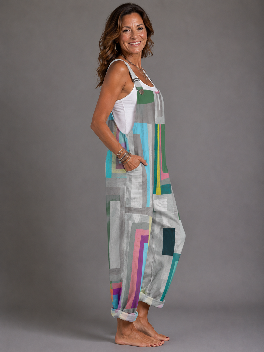 Fiona - Modern jumpsuit with geometric print