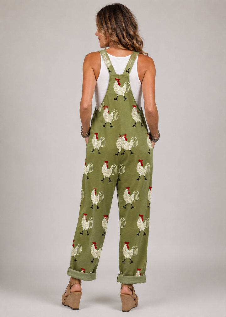 Siobhan - Jumpsuit with field rooster print