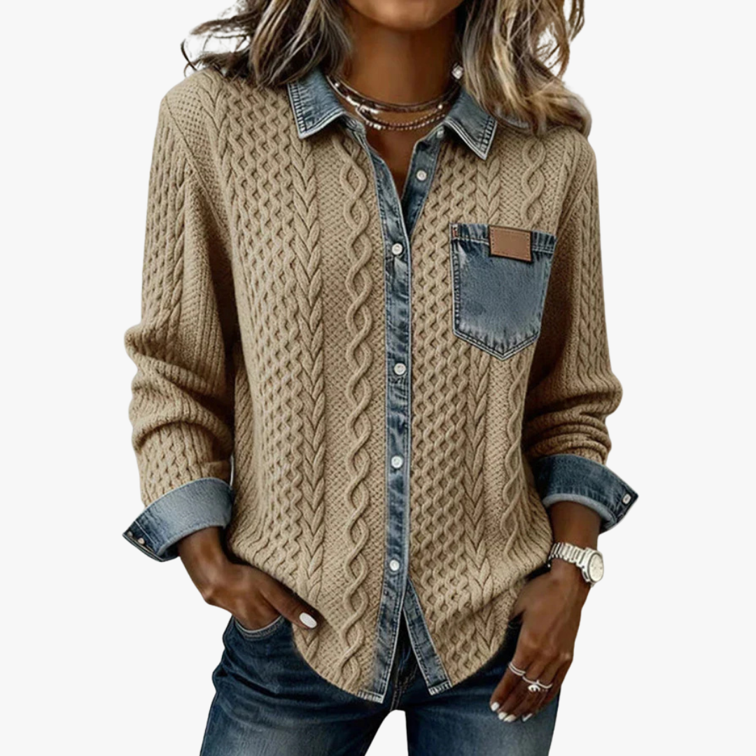 Fátima – Top with Denim Details