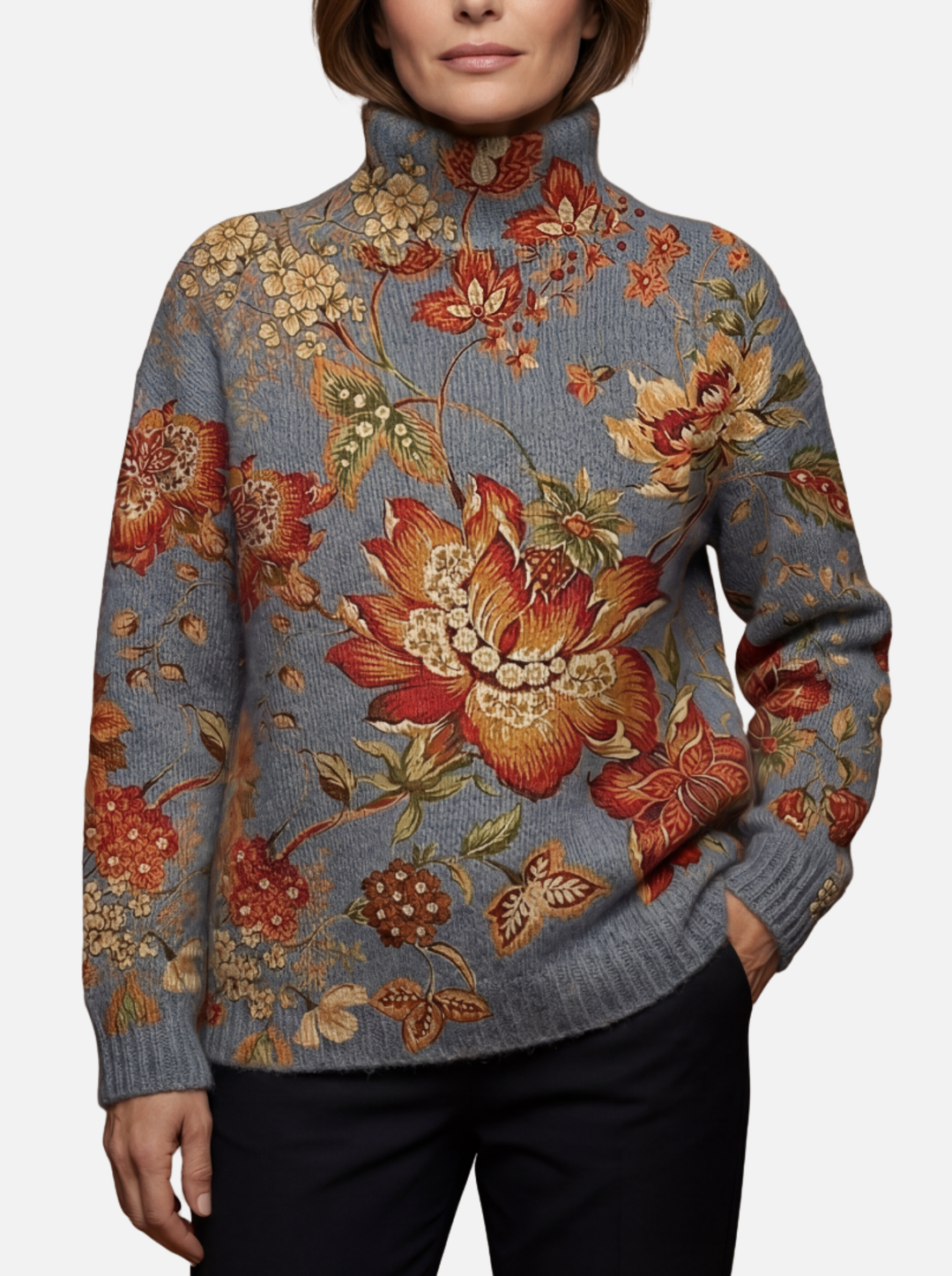 Isabel – Artistic High Neck Jumper
