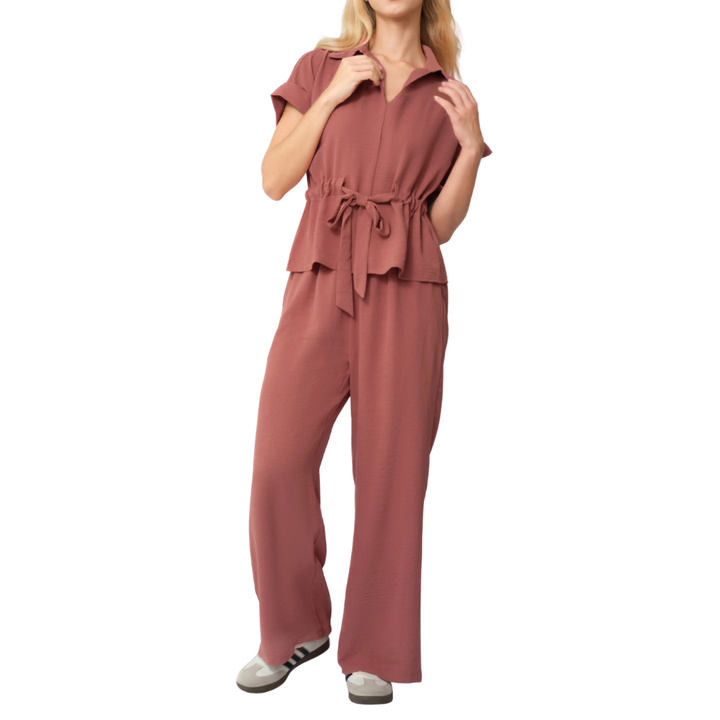 DELIA™ – Relaxed Drawstring Lounge Two-Piece Set