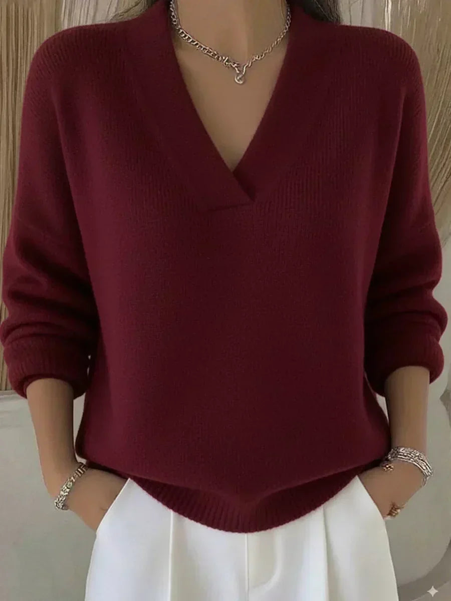Linda | Relaxed V-Neck Sweater