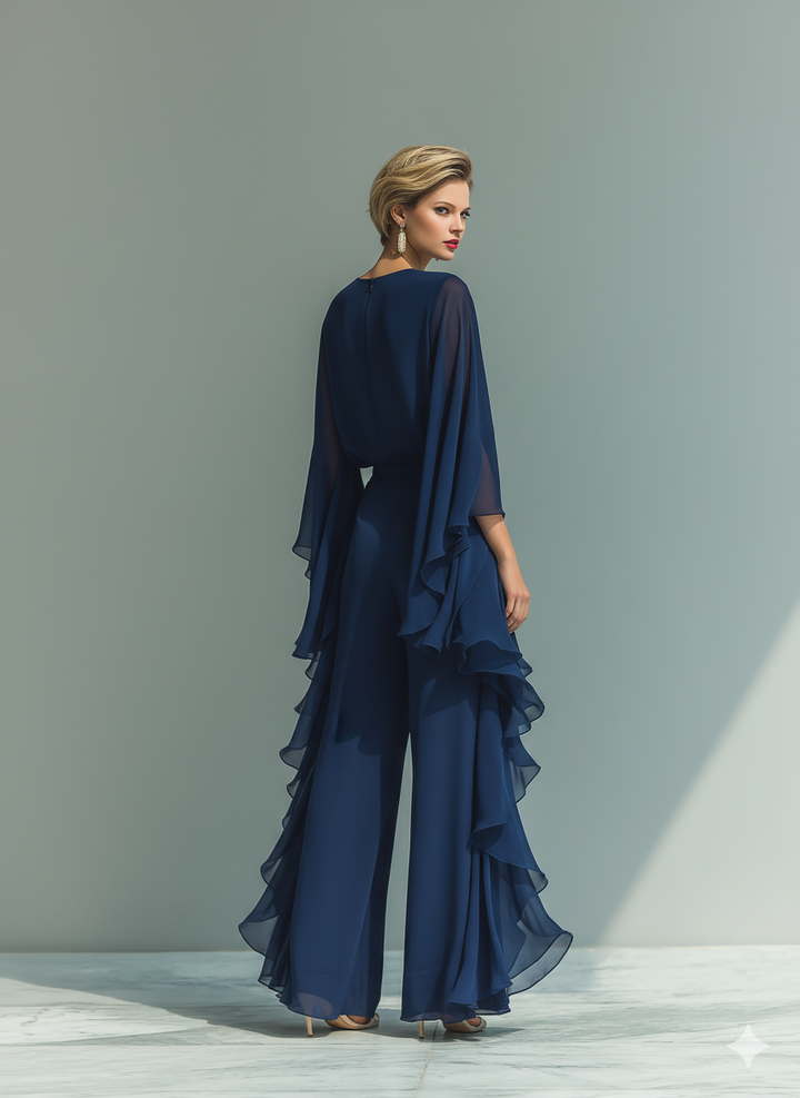 Emilia – Elegancka Sukienka Maxi z Falbanami