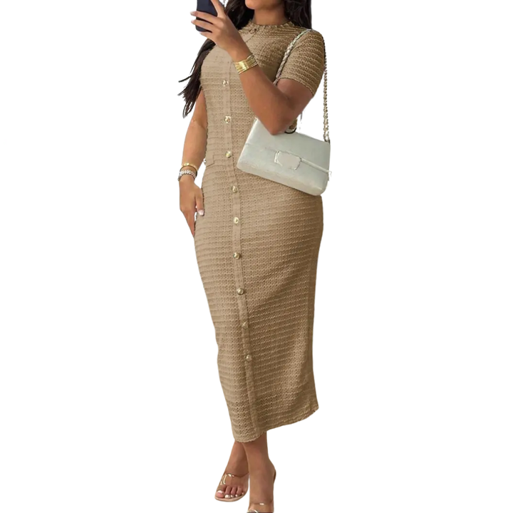 CLÉA™ – French Vintage Buttoned Cardigan Dress