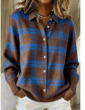Rocío – Bicolour Checked Knit Cardigan
