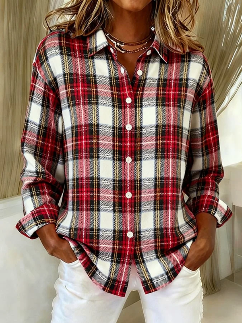 Laura – Classic Checked Knit Cardigan