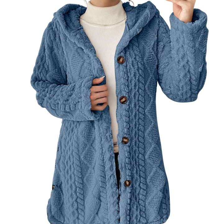 CLOVER™ – Cozy Jacquard Fuzzy Hooded Cardigan
