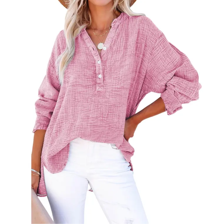 CLEO™ – Relaxed Button-Up Oversized Blouse