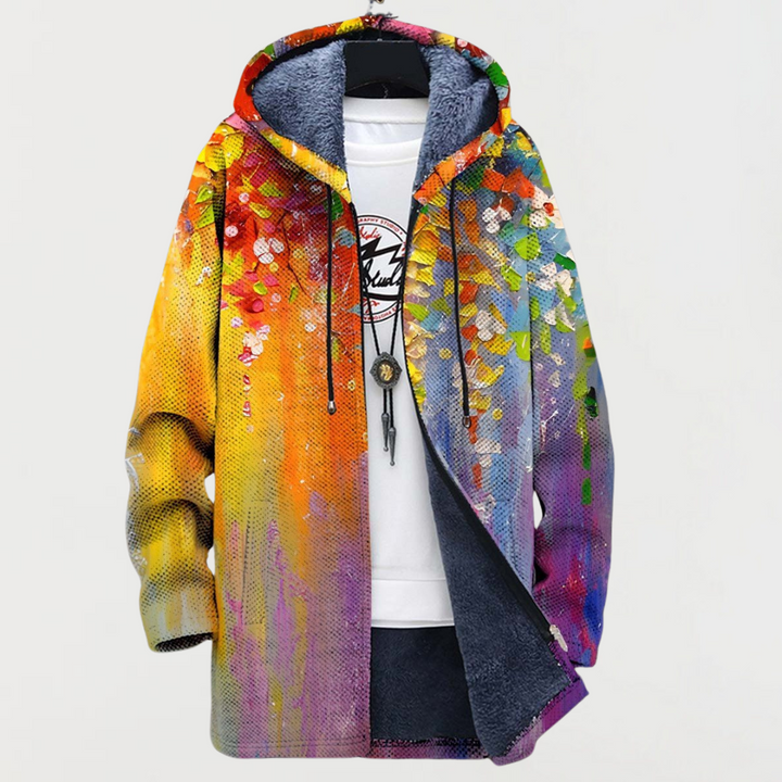 Martina – Coat with Abstract Art Elements