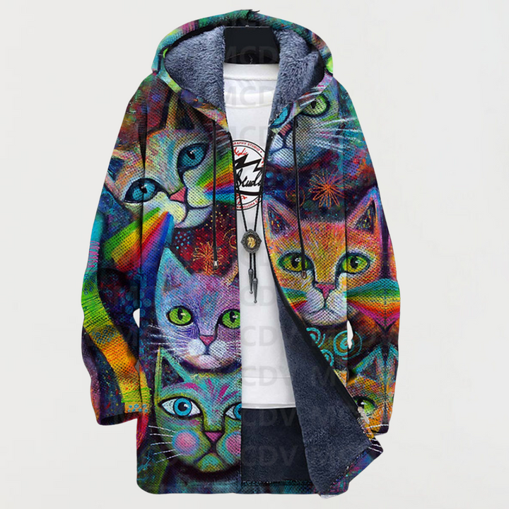 Siobhán – Hoodie with Cat and Rainbow