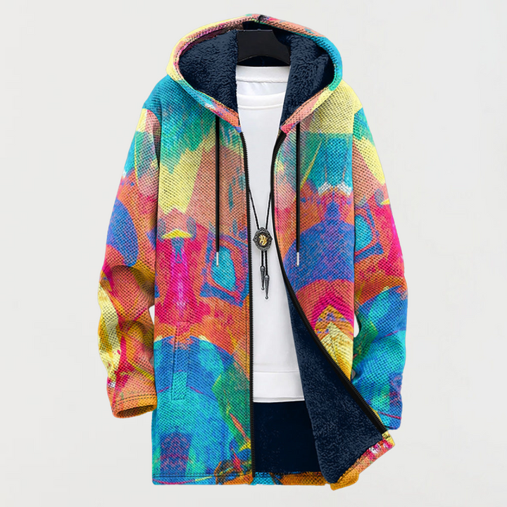 Claire – Jacket with Colourful Art Pattern
