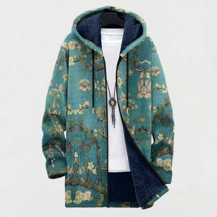 Sharon – Coat with Artistic Floral Pattern