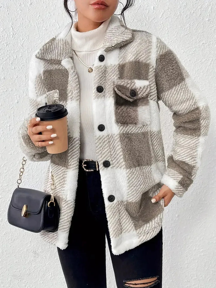 Frieda | Elegant Striped Fleece Jacket