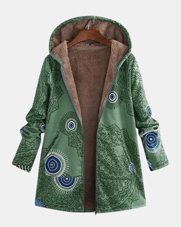Sage – Sherpa Jacket with Tribal Pattern