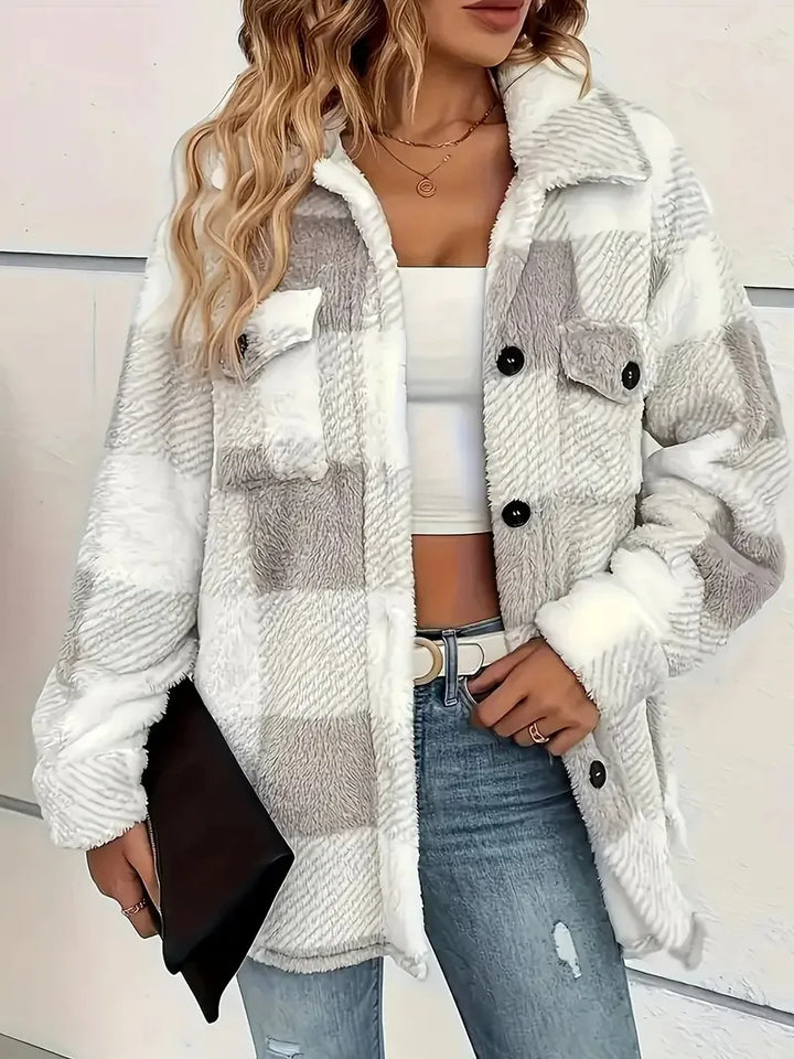 Frieda | Elegant Striped Fleece Jacket