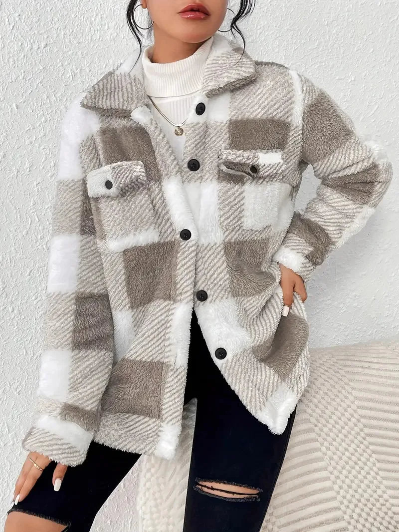 Frieda | Elegant Striped Fleece Jacket