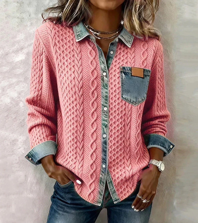 Fátima – Top with Denim Details