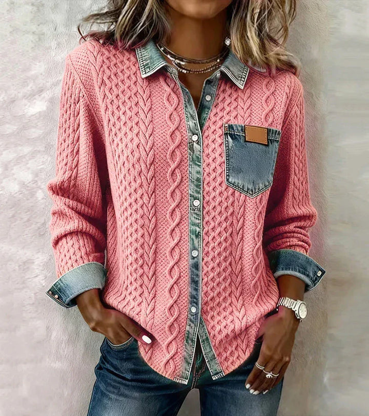 Fátima – Top with Denim Details