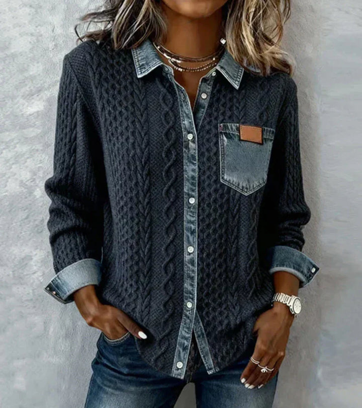 Fátima – Top with Denim Details