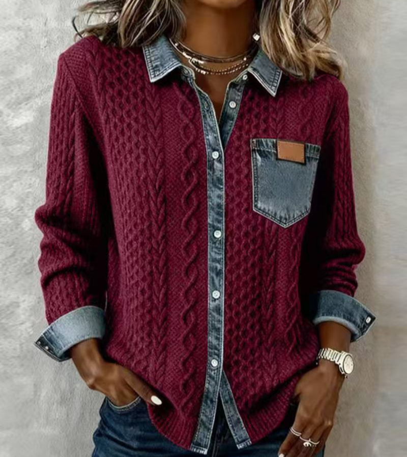 Fátima – Top with Denim Details