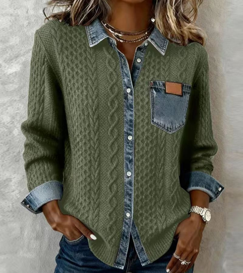 Fátima – Top with Denim Details