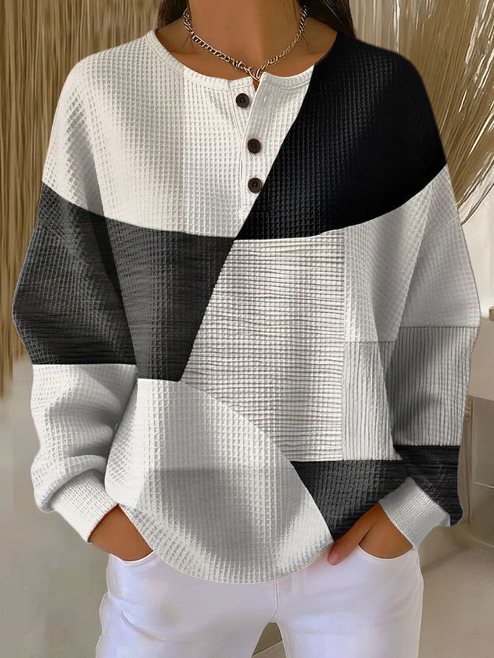 Margaret | Colour-Block Waffle Knit Sweater