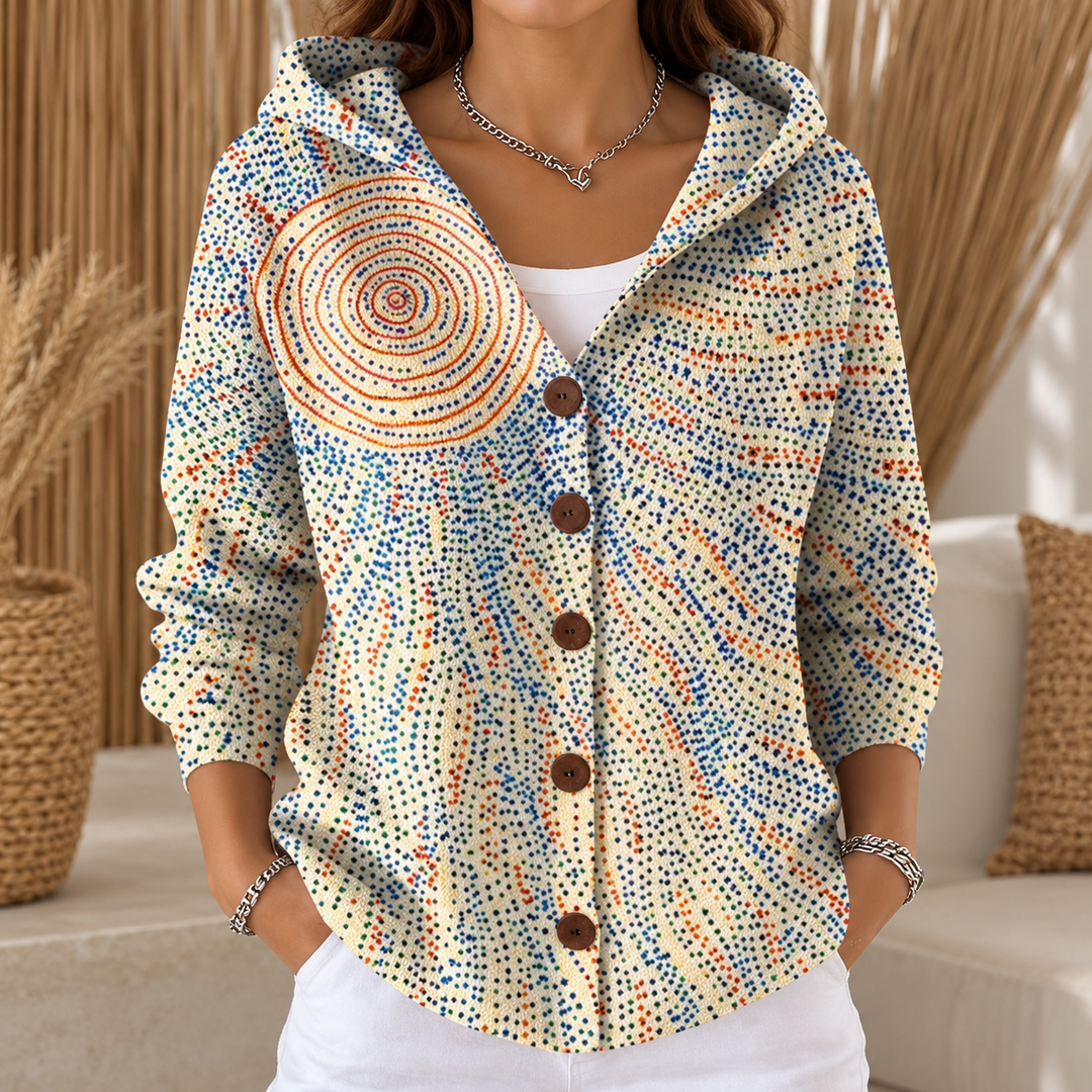 Evelyn | Printed Hooded Cardigan